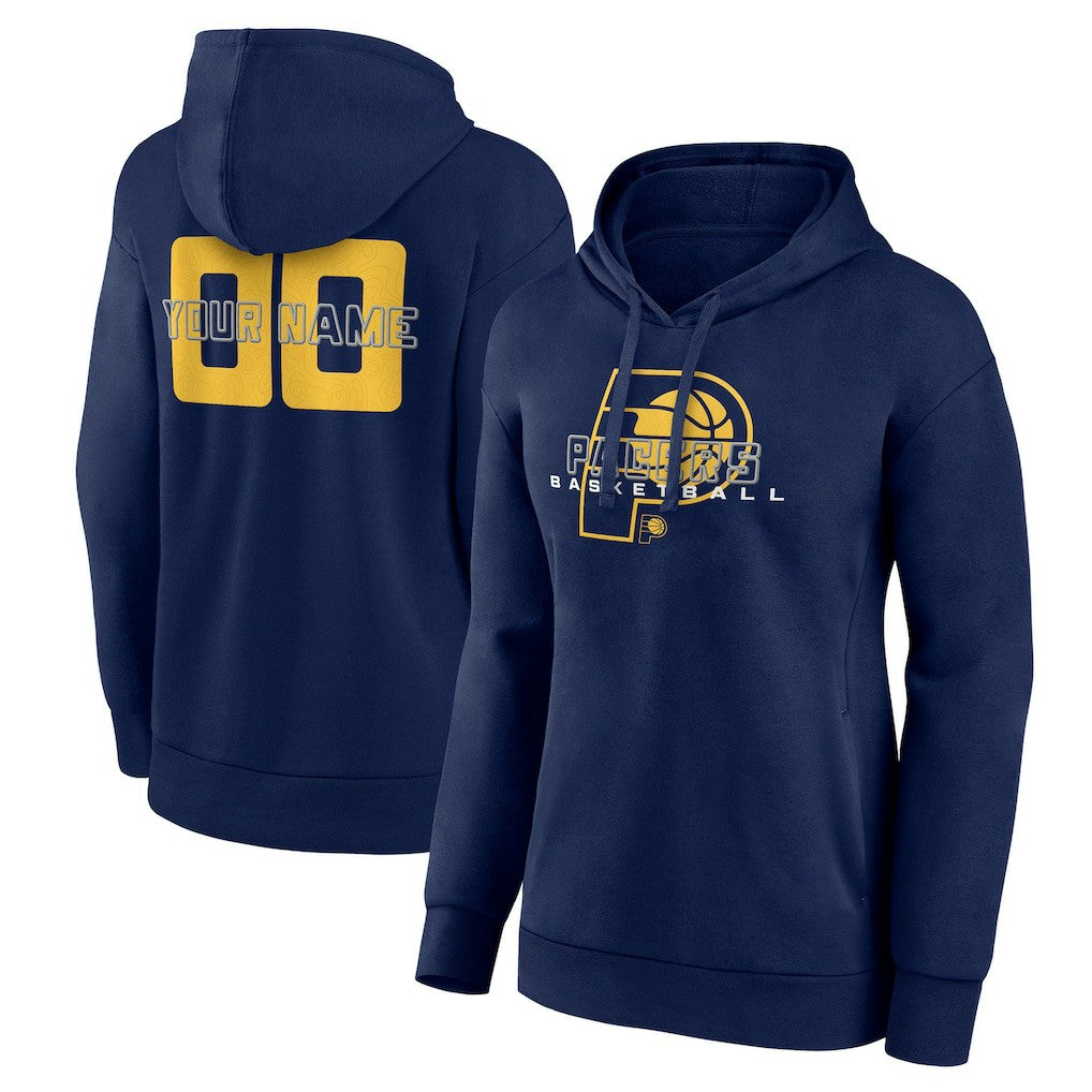 NBA - Indiana Pacers Women's Stellar Personalized Name & Number Pullover Hoodie - Navy