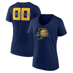 NBA - Indiana Pacers Women's Stellar Personalized Name & Number V-Neck T-Shirt - Navy