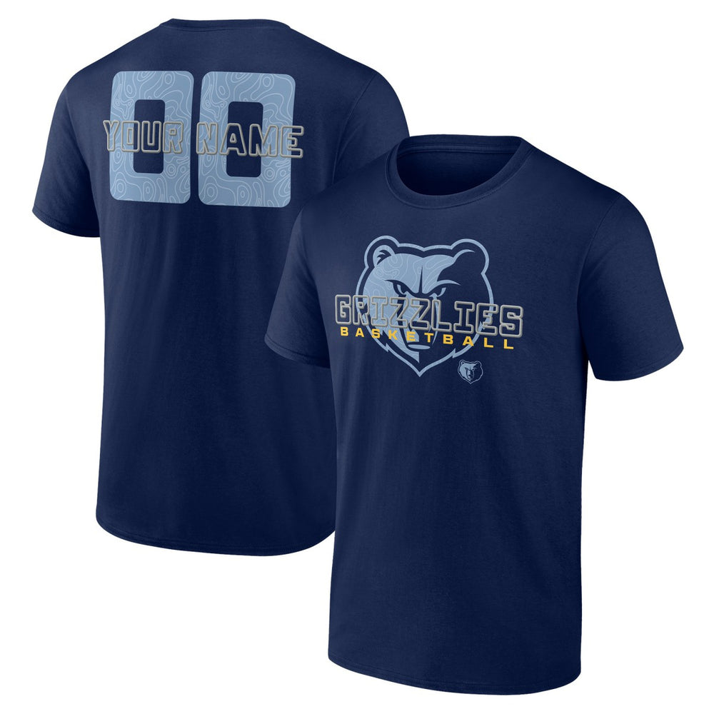 NBA - Memphis Grizzlies Stellar Personalized Name & Number T-Shirt - Navy