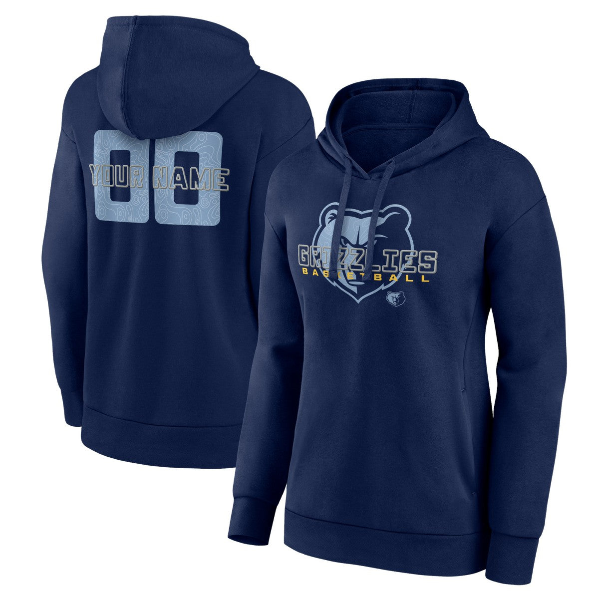 NBA - Memphis Grizzlies Women's Stellar Personalized Name & Number Pullover Hoodie - Navy