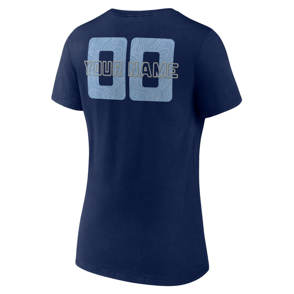 NBA - Memphis Grizzlies Women's Stellar Personalized Name & Number V-Neck T-Shirt - Navy