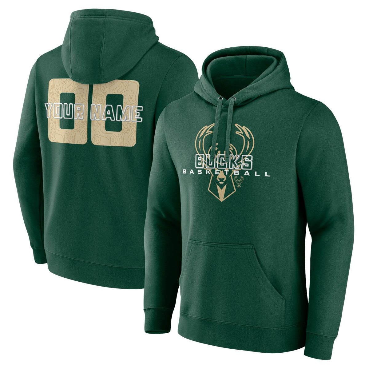NBA - Milwaukee Bucks Stellar Personalized Name & Number Pullover Hoodie - Hunter Green