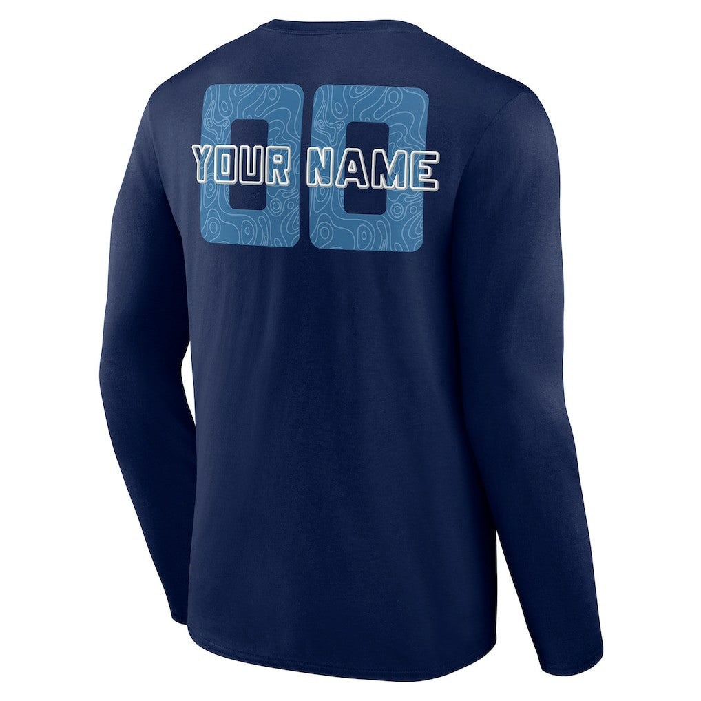 NBA - Minnesota Timberwolves Stellar Personalized Name & Number Long Sleeve T-Shirt - Navy