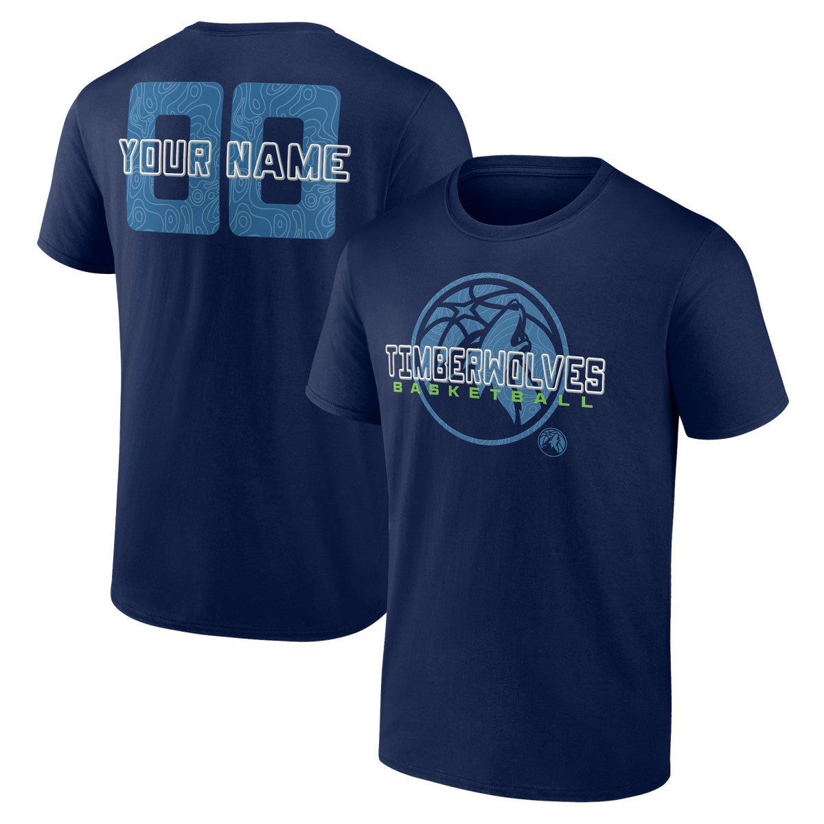NBA - Minnesota Timberwolves Stellar Personalized Name & Number T-Shirt - Navy