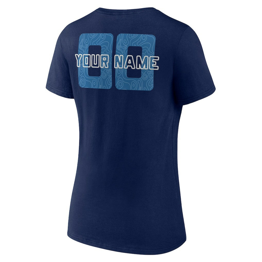 NBA - Minnesota Timberwolves Women's Stellar Personalized Name & Number V-Neck T-Shirt - Navy
