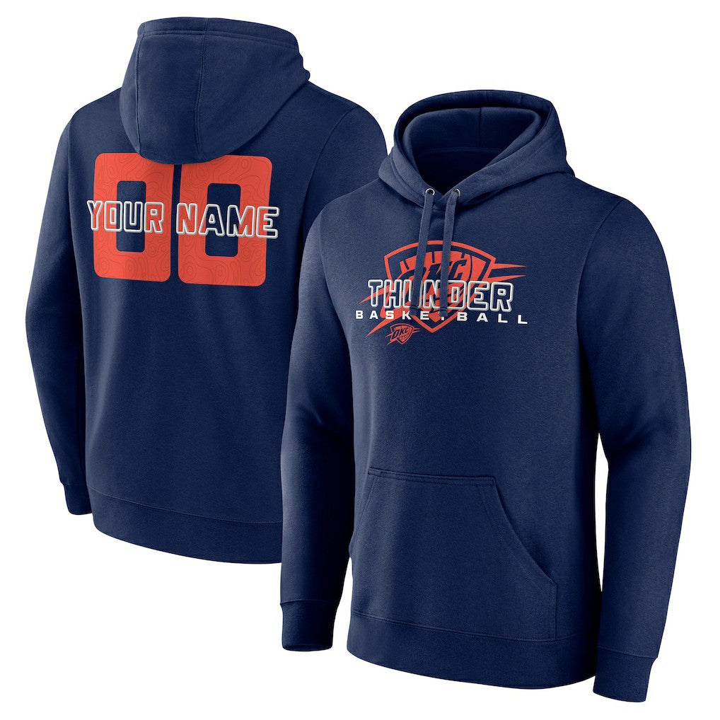 NBA - Oklahoma City Thunder Stellar Personalized Name & Number Pullover Hoodie - Navy