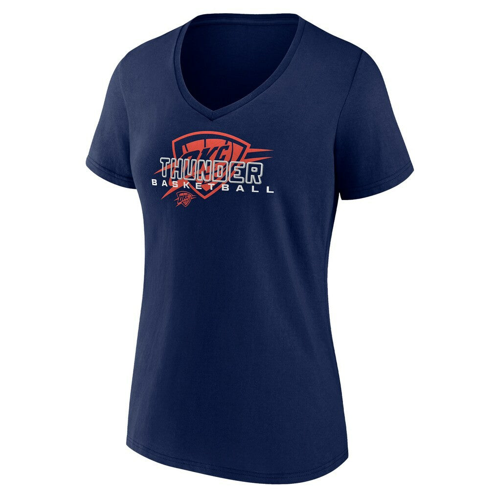 NBA - Oklahoma City Thunder Women's Stellar Personalized Name & Number V-Neck T-Shirt - Navy
