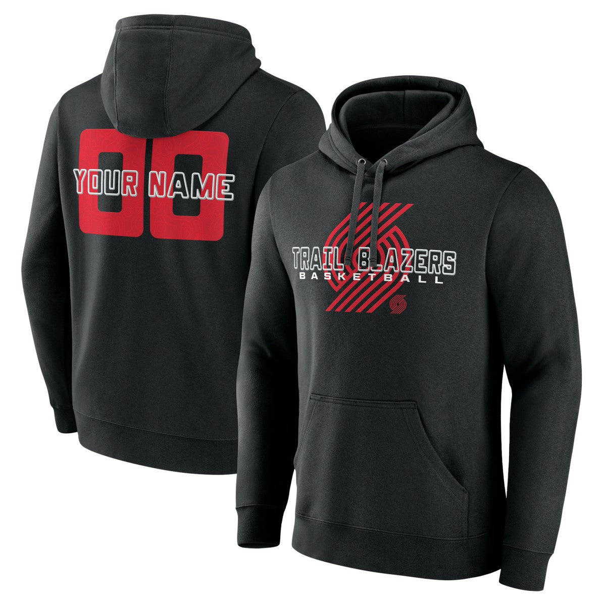 NBA - Portland Trail Blazers Stellar Personalized Name & Number Pullover Hoodie - Black