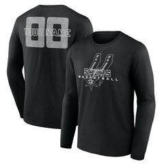 NBA - San Antonio Spurs Stellar Personalized Name & Number Long Sleeve T-Shirt - Black