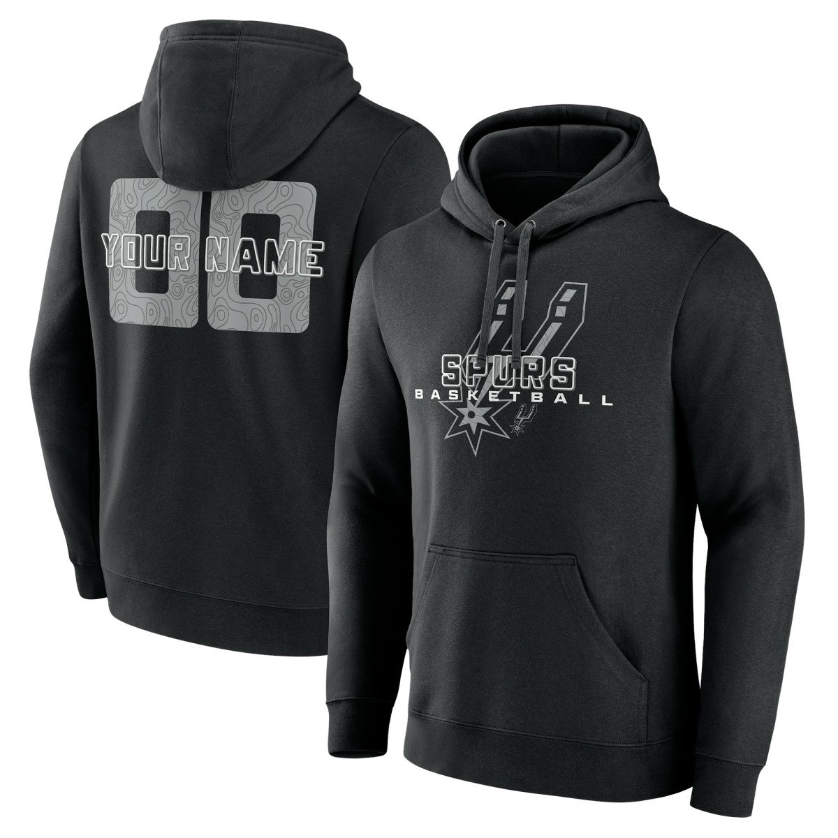 NBA - San Antonio Spurs Stellar Personalized Name & Number Pullover Hoodie - Black
