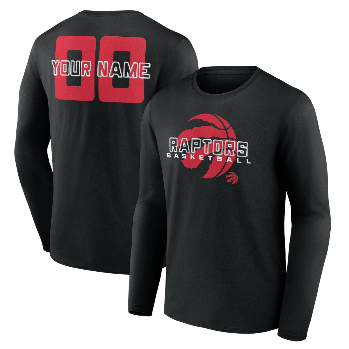 NBA - Toronto Raptors Stellar Personalized Name & Number Long Sleeve T-Shirt - Black