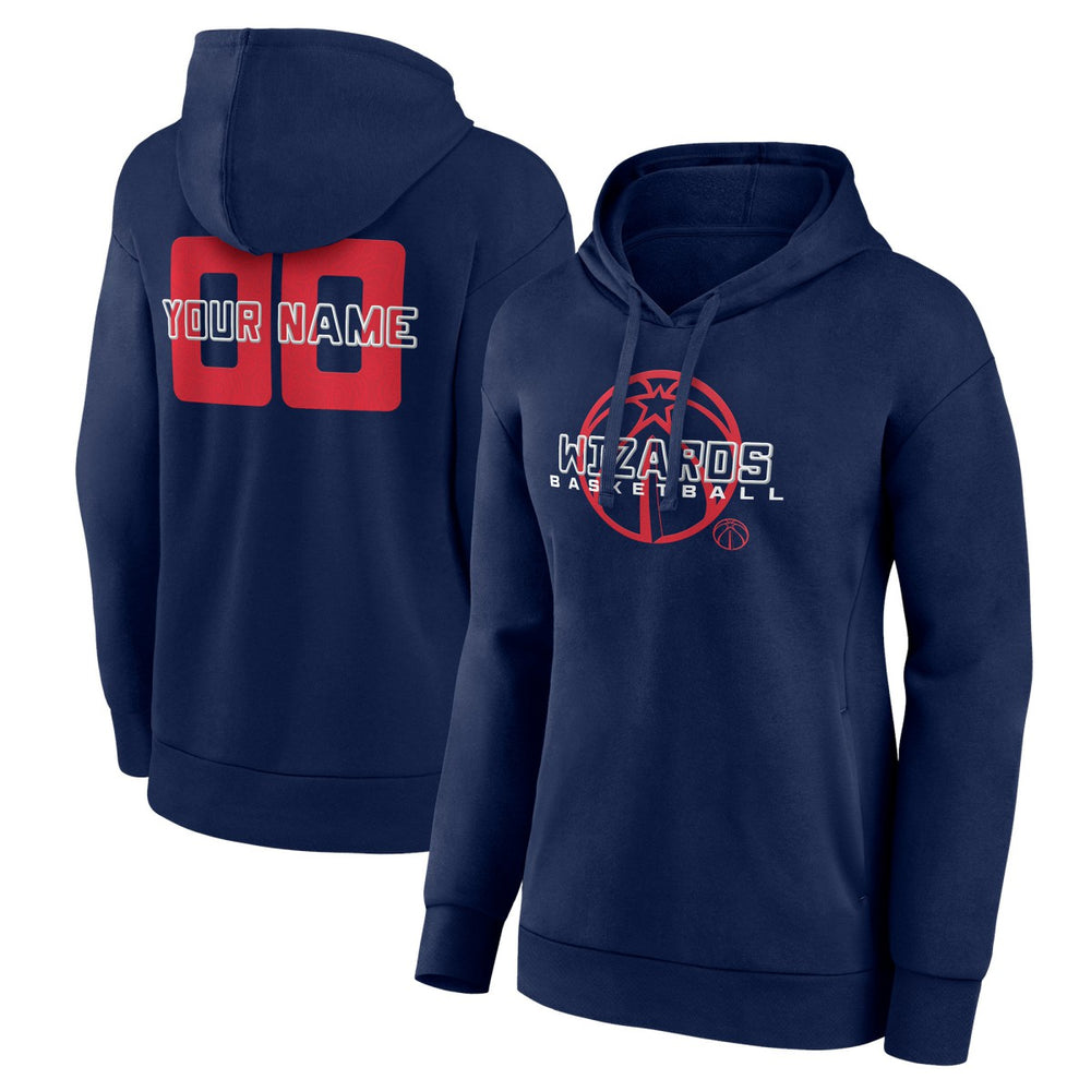 NBA - Washington Wizards Women's Stellar Personalized Name & Number Pullover Hoodie - Navy