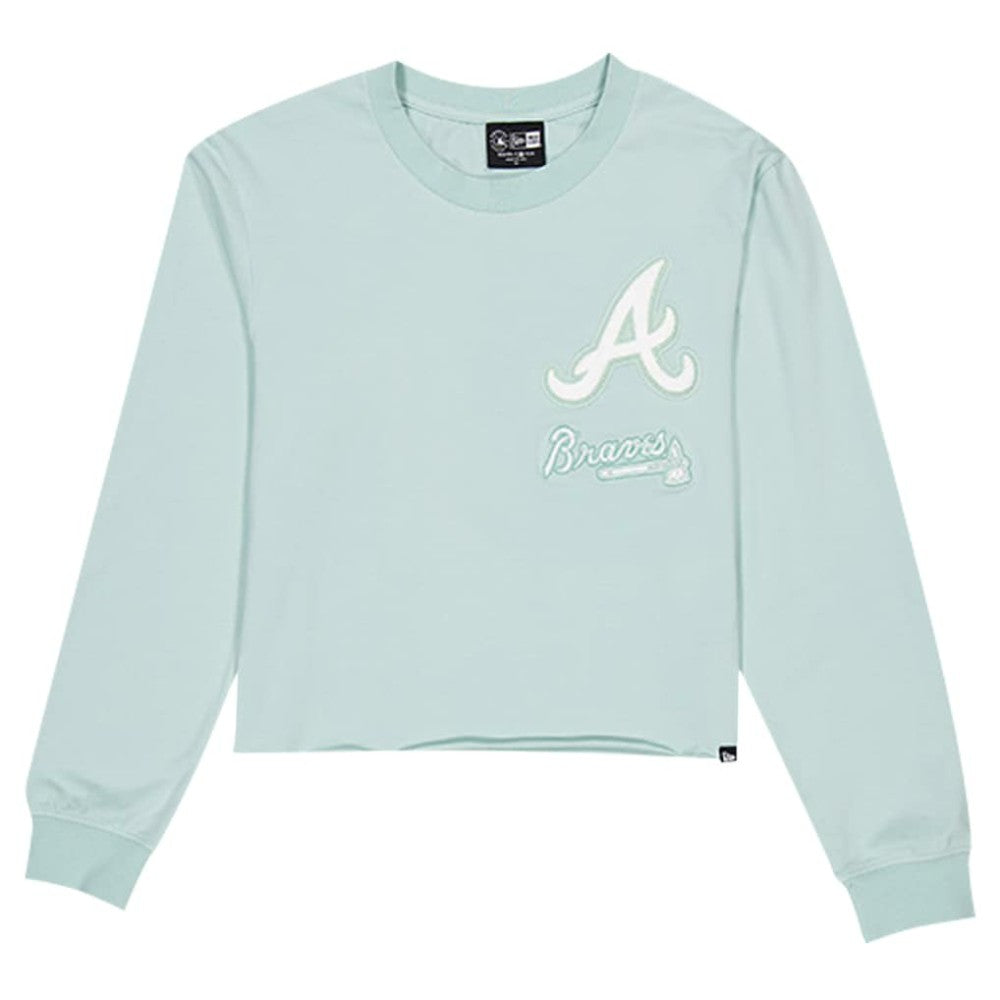 Atlanta Braves New Era Women's Breeze Logo Select Cropped Long Sleeve T-Shirt Near Me