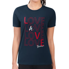 Atlanta Braves G-III 4Her by Carl Banks Women's Super-Slim Fit Lightweight Love Graphic Team T-Shirt Clearance
