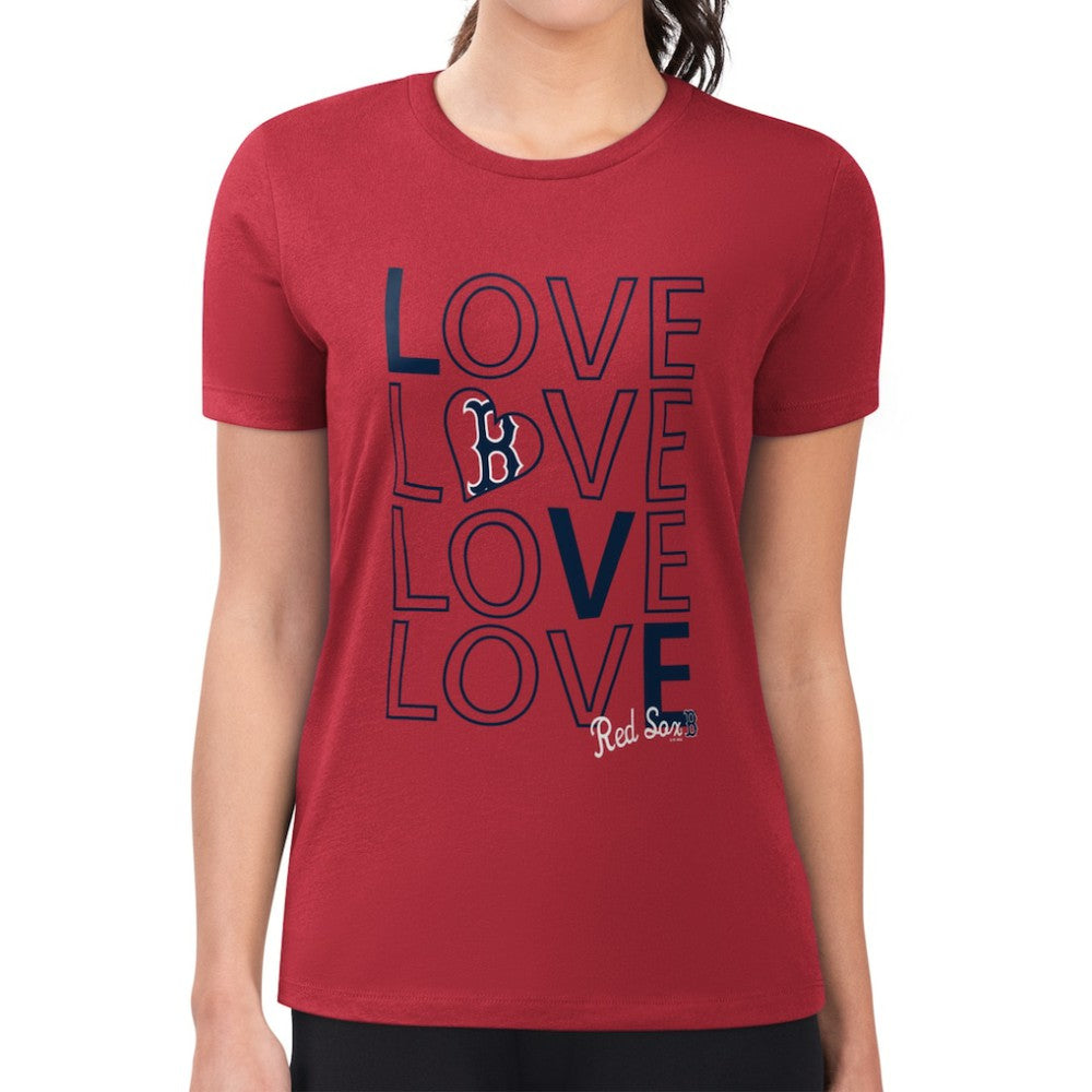 Boston Red Sox G-III 4Her by Carl Banks Women's Super-Slim Fit Lightweight Love Graphic Team T-Shirt for sale