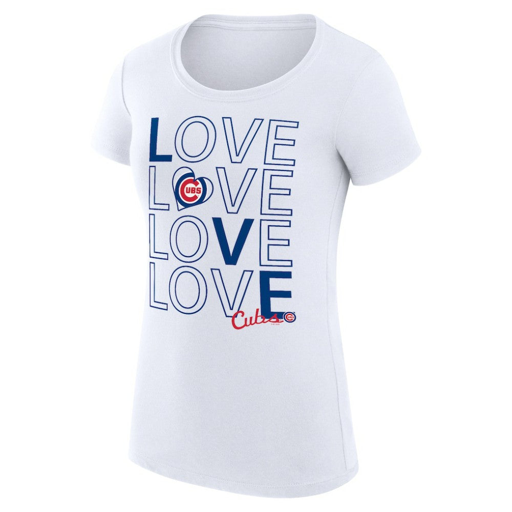 Chicago Cubs G-III 4Her by Carl Banks Women's Super-Slim Fit Lightweight Love Graphic Team T-Shirt Sale