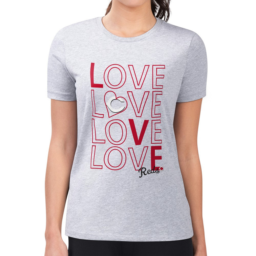Cincinnati Reds G-III 4Her by Carl Banks Women's Super-Slim Fit Lightweight Love Graphic Team T-Shirt Online