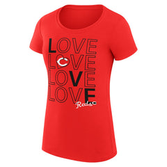 Cincinnati Reds G-III 4Her by Carl Banks Women's Super-Slim Fit Lightweight Love Graphic Team T-Shirt On Sale