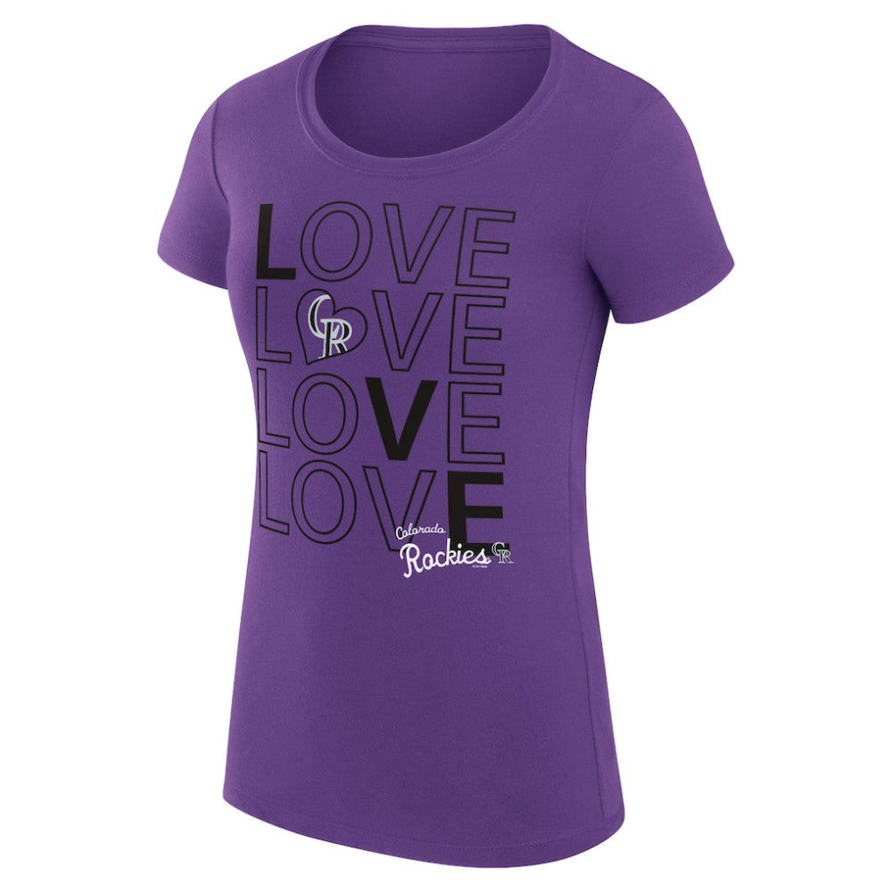 Colorado Rockies G-III 4Her by Carl Banks Women's Super-Slim Fit Lightweight Love Graphic Team T-Shirt Near Me