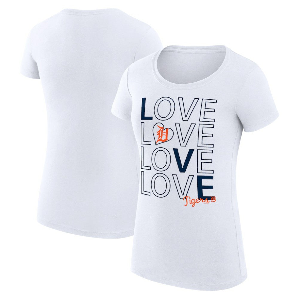 Detroit Tigers G-III 4Her by Carl Banks Women's Super-Slim Fit Lightweight Love Graphic Team T-Shirt Lifestyle