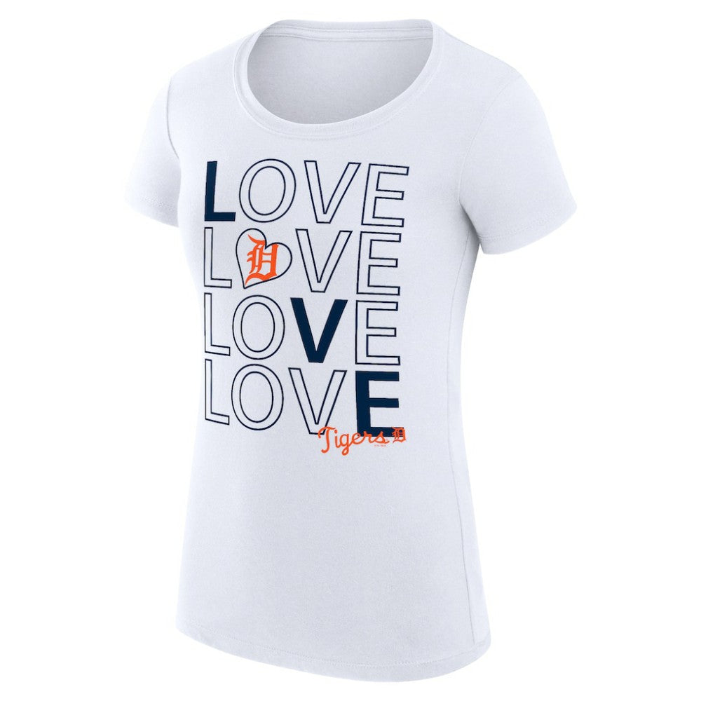 Detroit Tigers G-III 4Her by Carl Banks Women's Super-Slim Fit Lightweight Love Graphic Team T-Shirt Lifestyle