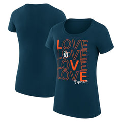 Detroit Tigers G-III 4Her by Carl Banks Women's Super-Slim Fit Lightweight Love Graphic Team T-Shirt Clearance