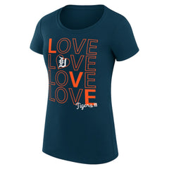 Detroit Tigers G-III 4Her by Carl Banks Women's Super-Slim Fit Lightweight Love Graphic Team T-Shirt Clearance