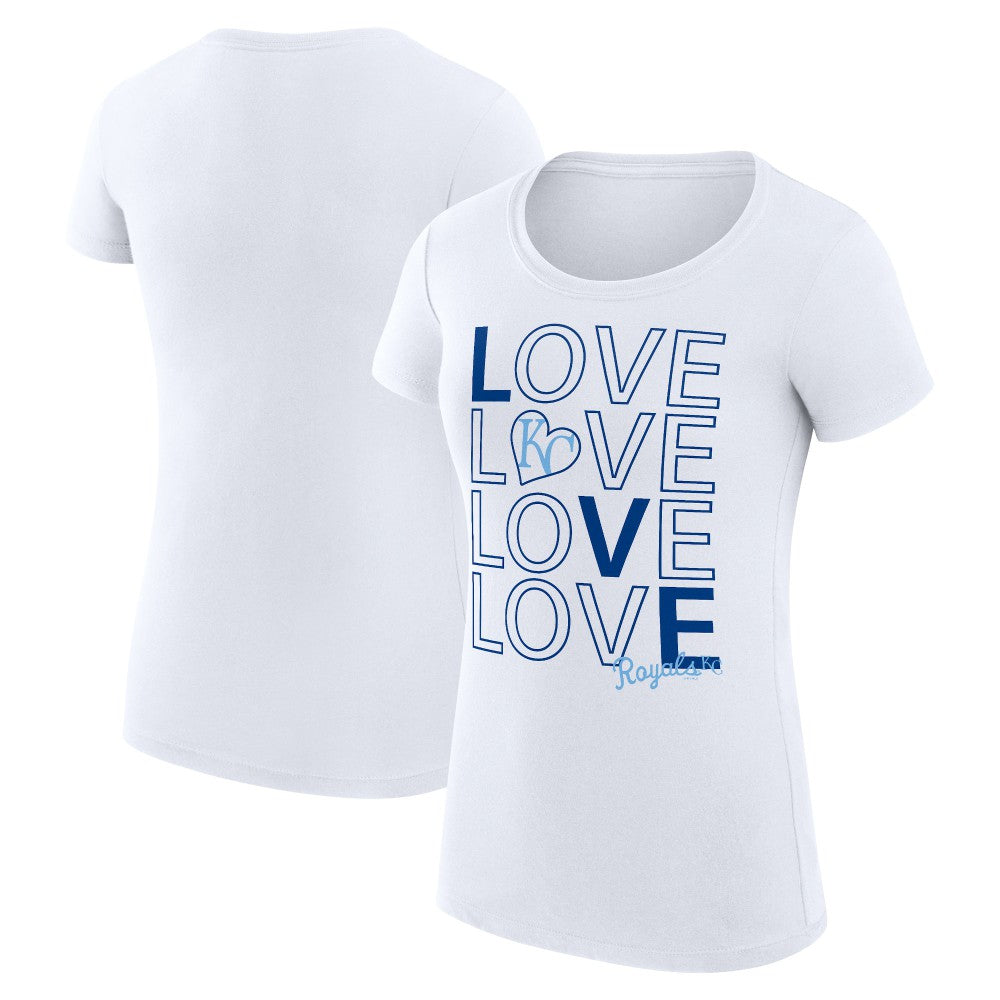 Kansas City Royals G-III 4Her by Carl Banks Women's Super-Slim Fit Lightweight Love Graphic Team T-Shirt Clearance
