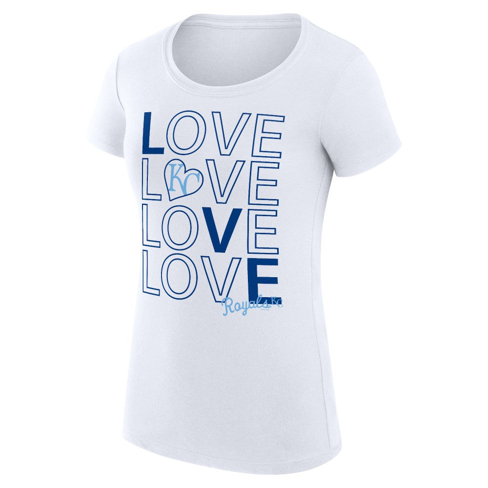 Kansas City Royals G-III 4Her by Carl Banks Women's Super-Slim Fit Lightweight Love Graphic Team T-Shirt Clearance