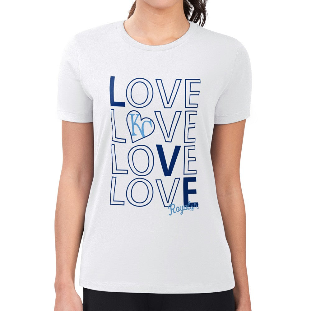 Kansas City Royals G-III 4Her by Carl Banks Women's Super-Slim Fit Lightweight Love Graphic Team T-Shirt Clearance
