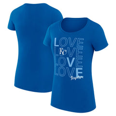 Kansas City Royals G-III 4Her by Carl Banks Women's Super-Slim Fit Lightweight Love Graphic Team T-Shirt Clearance