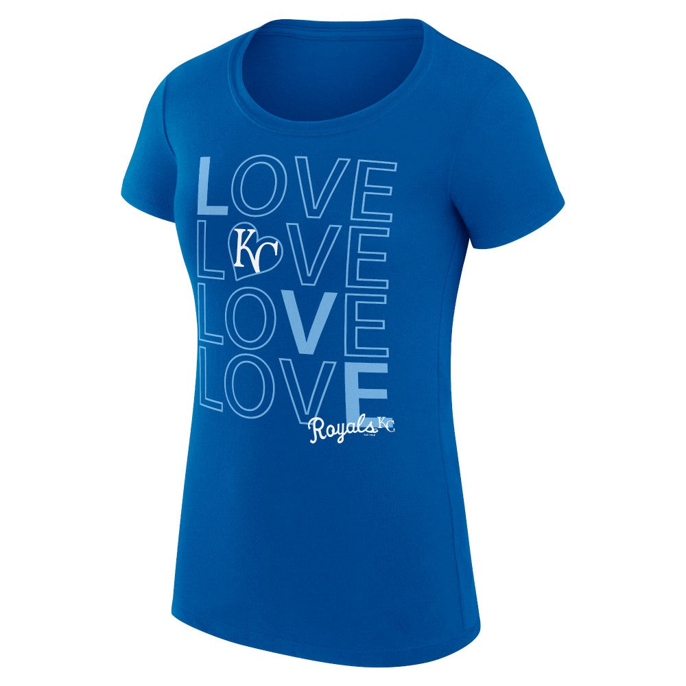 Kansas City Royals G-III 4Her by Carl Banks Women's Super-Slim Fit Lightweight Love Graphic Team T-Shirt Clearance