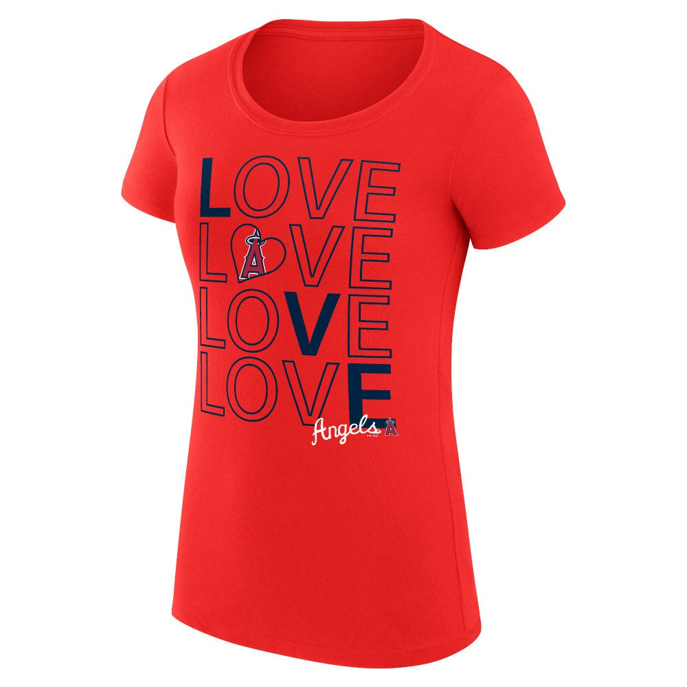 Los Angeles Angels G-III 4Her by Carl Banks Women's Super-Slim Fit Lightweight Love Graphic Team T-Shirt discount