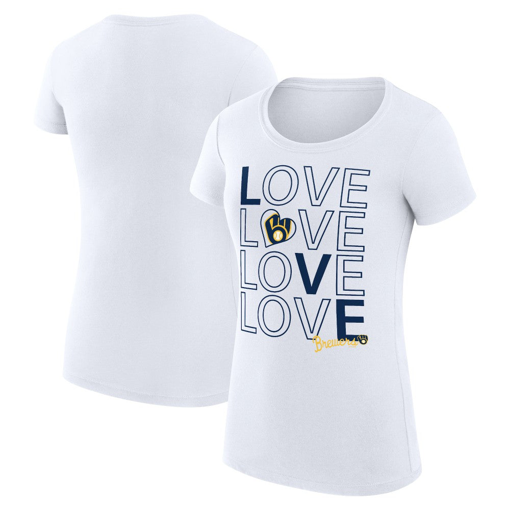Milwaukee Brewers G-III 4Her by Carl Banks Women's Super-Slim Fit Lightweight Love Graphic Team T-Shirt Near Me