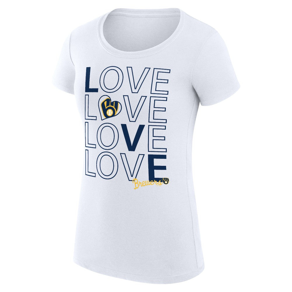 Milwaukee Brewers G-III 4Her by Carl Banks Women's Super-Slim Fit Lightweight Love Graphic Team T-Shirt Near Me
