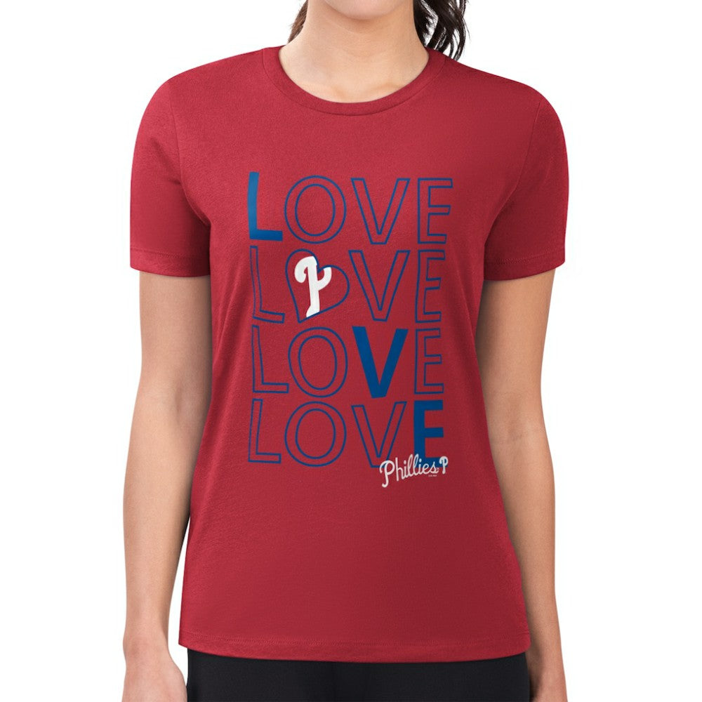 Philadelphia Phillies G-III 4Her by Carl Banks Women's Super-Slim Fit Lightweight Love Graphic Team T-Shirt Online