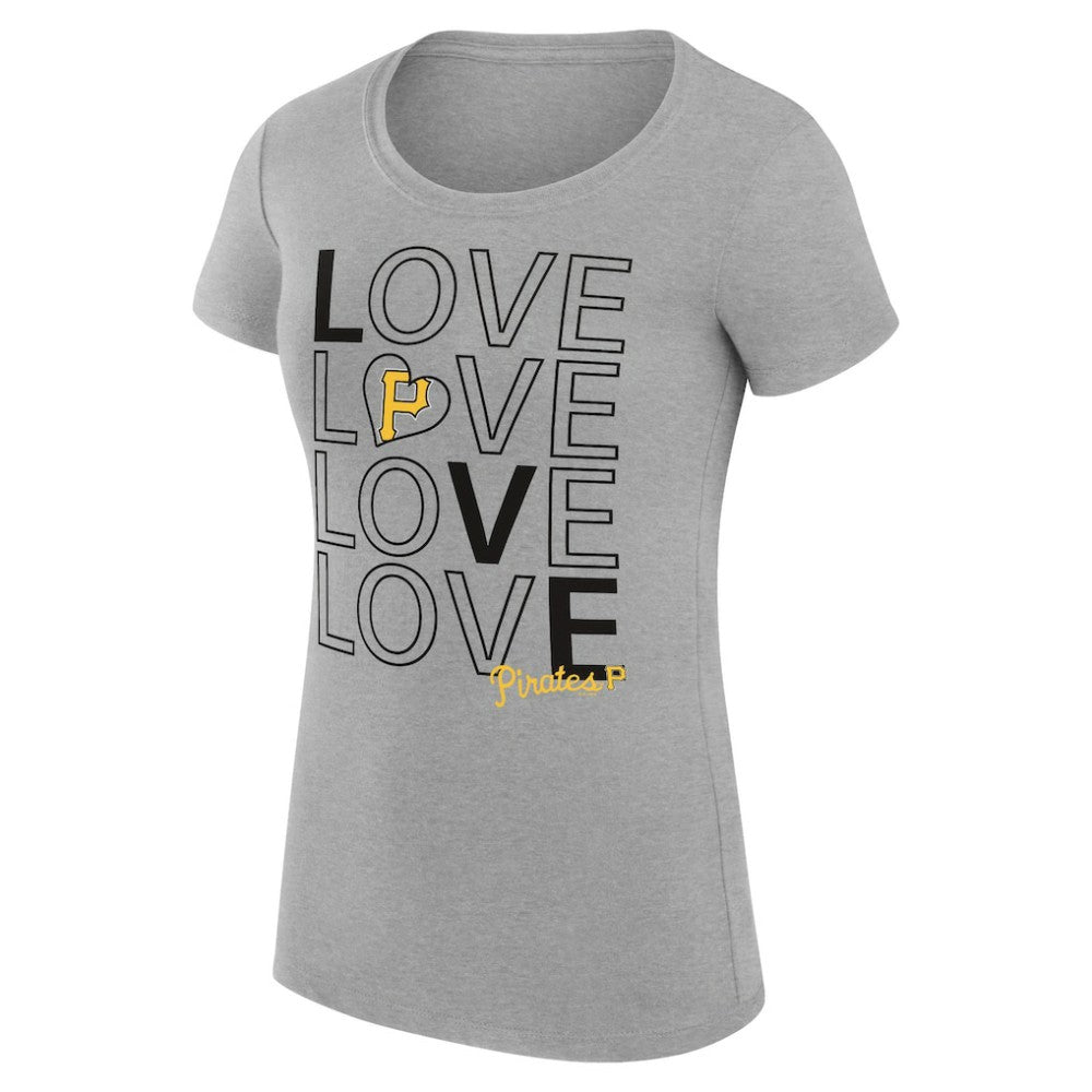 Pittsburgh Pirates G-III 4Her by Carl Banks Women's Super-Slim Fit Lightweight Love Graphic Team T-Shirt Clearance