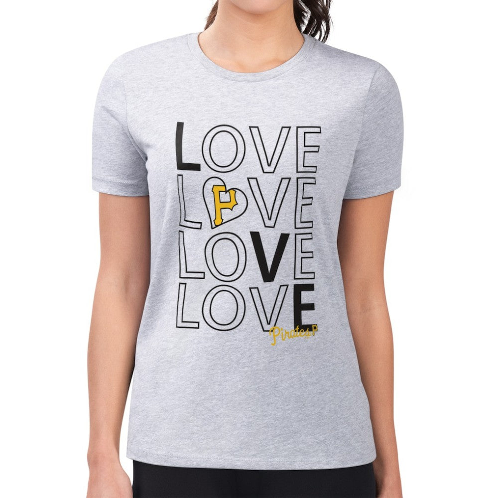 Pittsburgh Pirates G-III 4Her by Carl Banks Women's Super-Slim Fit Lightweight Love Graphic Team T-Shirt Clearance