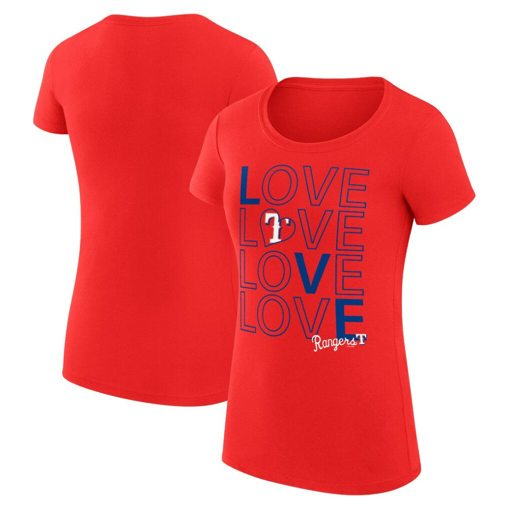 Texas Rangers G-III 4Her by Carl Banks Women's Super-Slim Fit Lightweight Love Graphic Team T-Shirt discount