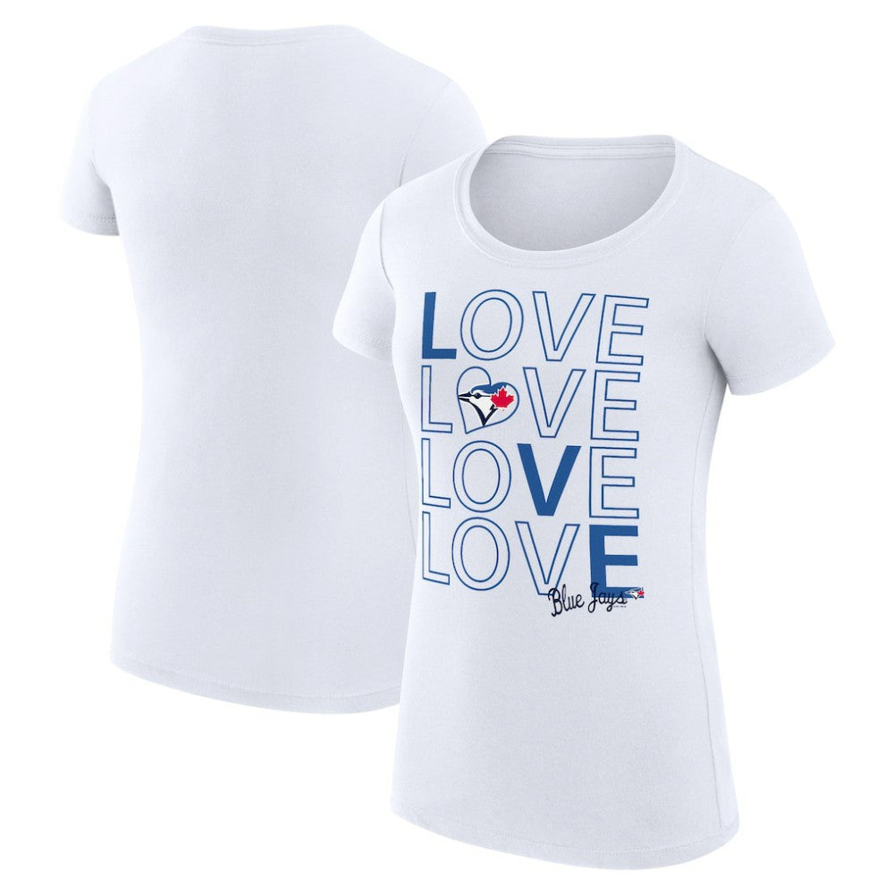 Toronto Blue Jays G-III 4Her by Carl Banks Women's Super-Slim Fit Lightweight Love Graphic Team T-Shirt Sale