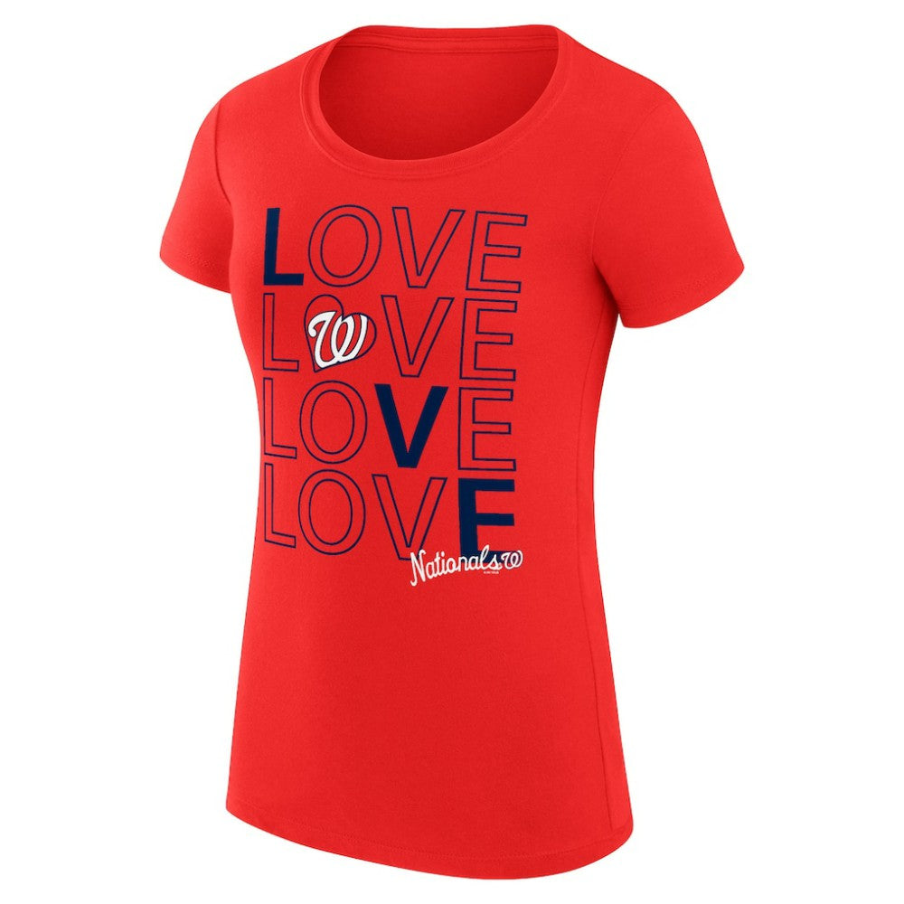 Washington Nationals G-III 4Her by Carl Banks Women's Super-Slim Fit Lightweight Love Graphic Team T-Shirt Lifestyle