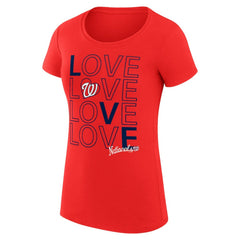 Washington Nationals G-III 4Her by Carl Banks Women's Super-Slim Fit Lightweight Love Graphic Team T-Shirt Lifestyle