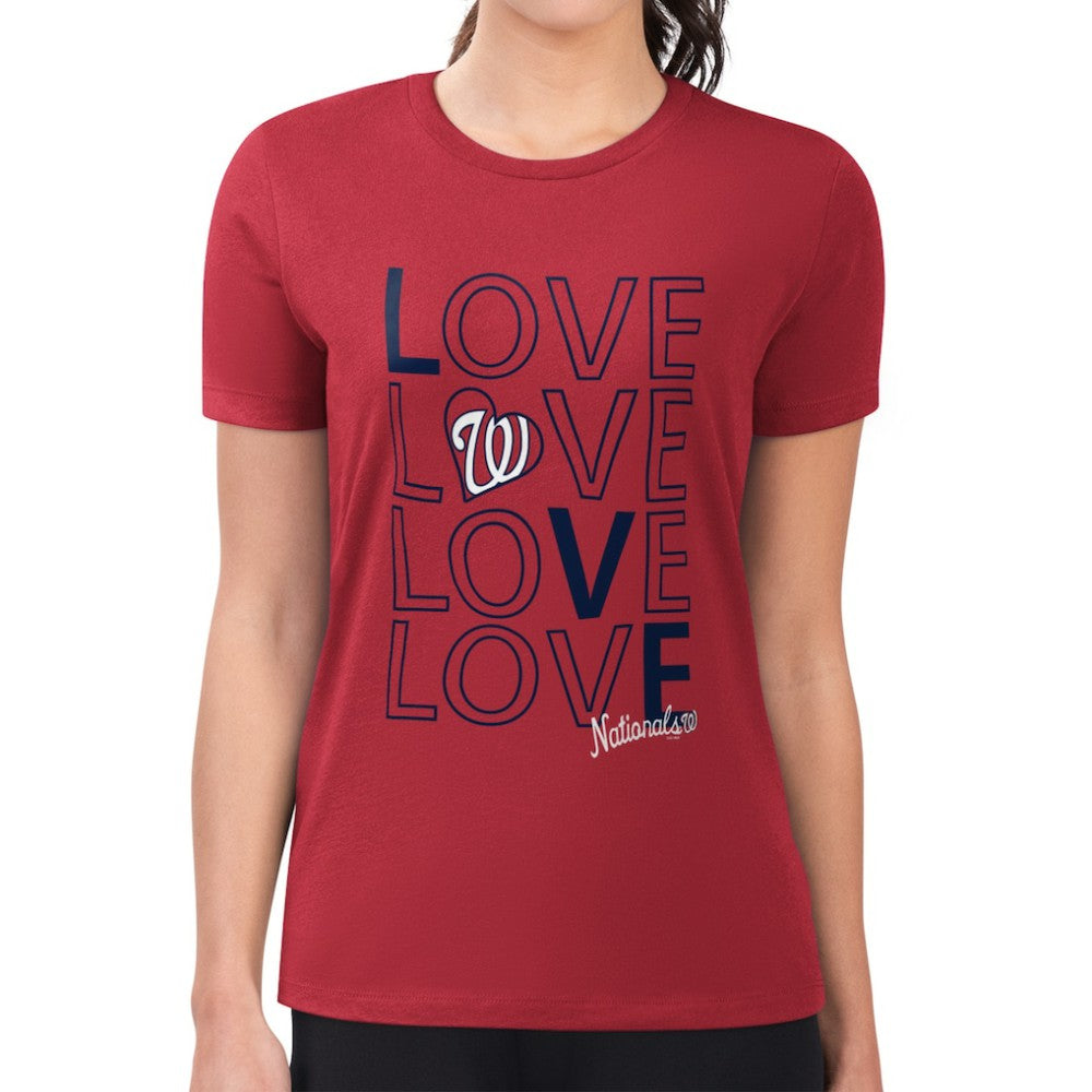 Washington Nationals G-III 4Her by Carl Banks Women's Super-Slim Fit Lightweight Love Graphic Team T-Shirt Lifestyle