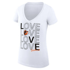 Baltimore Orioles G-III 4Her by Carl Banks Women's Super-Slim Fit Lightweight Love Graphic Team V-Neck T-Shirt Near Me