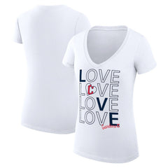 Cleveland Guardians G-III 4Her by Carl Banks Women's Super-Slim Fit Lightweight Love Graphic Team V-Neck T-Shirt Sale