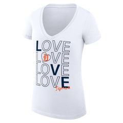 Detroit Tigers G-III 4Her by Carl Banks Women's Super-Slim Fit Lightweight Love Graphic Team V-Neck T-Shirt Clearance