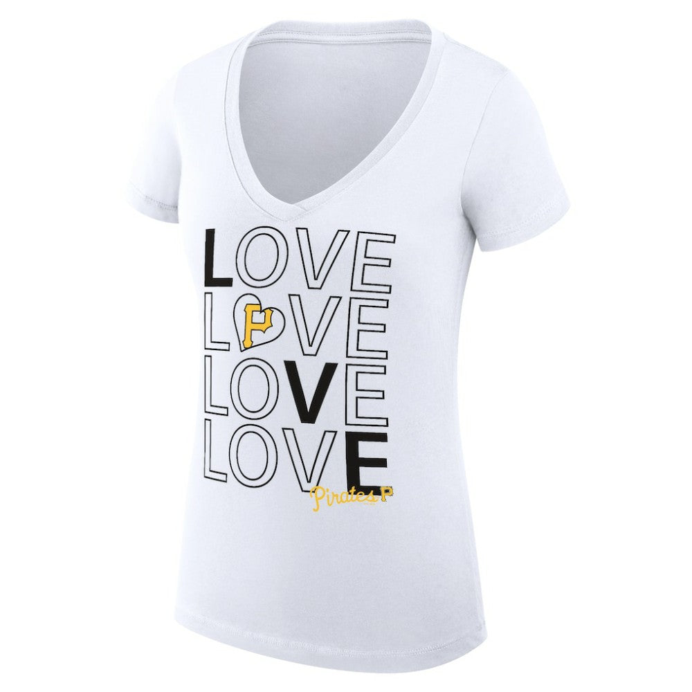 Pittsburgh Pirates G-III 4Her by Carl Banks Women's Super-Slim Fit Lightweight Love Graphic Team V-Neck T-Shirt Online