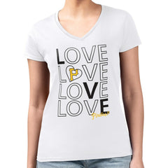 Pittsburgh Pirates G-III 4Her by Carl Banks Women's Super-Slim Fit Lightweight Love Graphic Team V-Neck T-Shirt Online