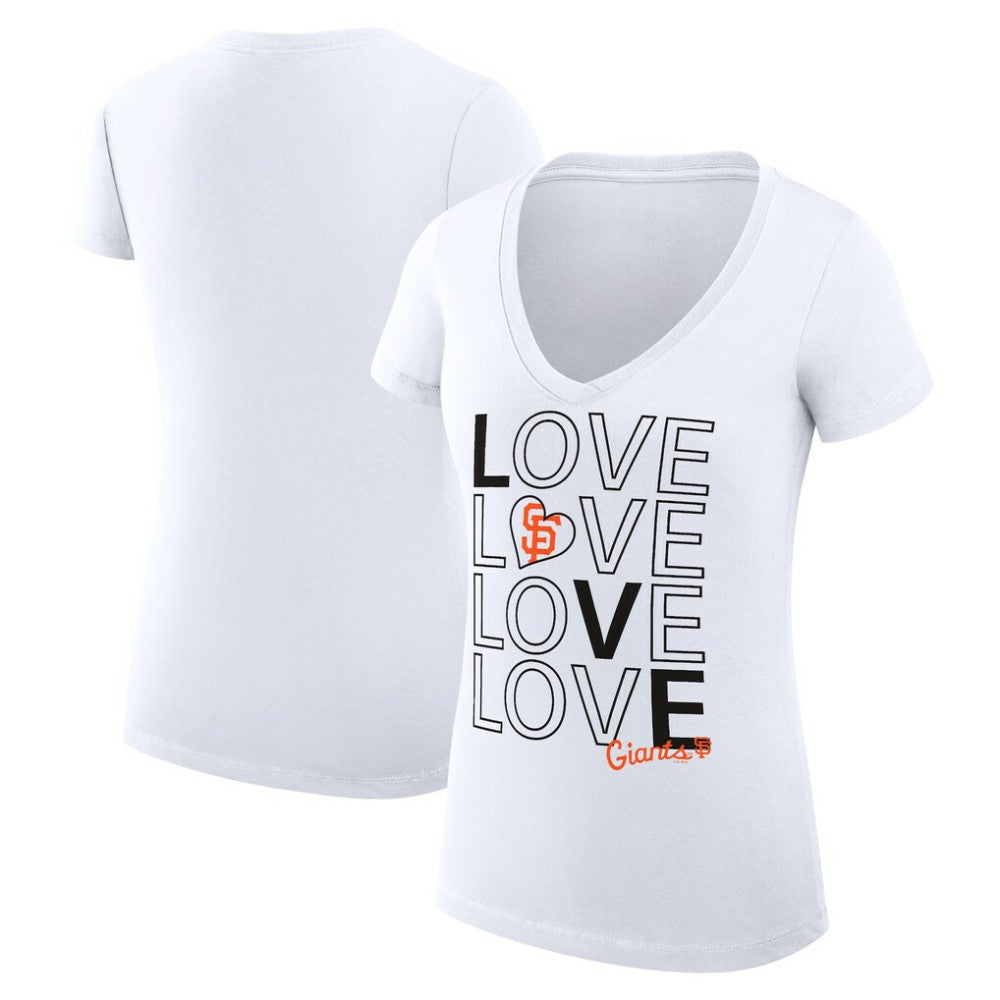 San Francisco Giants G-III 4Her by Carl Banks Women's Super-Slim Fit Lightweight Love Graphic Team V-Neck T-Shirt Online