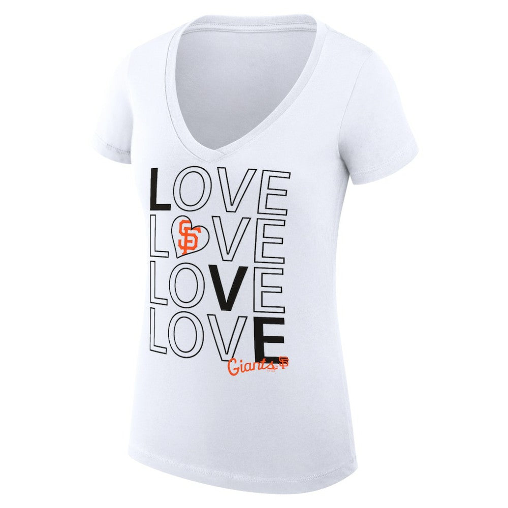 San Francisco Giants G-III 4Her by Carl Banks Women's Super-Slim Fit Lightweight Love Graphic Team V-Neck T-Shirt Online